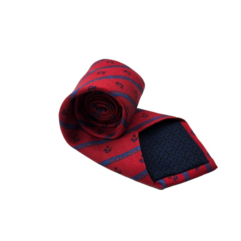 Vineyard Vines Mackenzie Hunter Cup Tie Mens Necktie Red & Blue Striped SILK USA